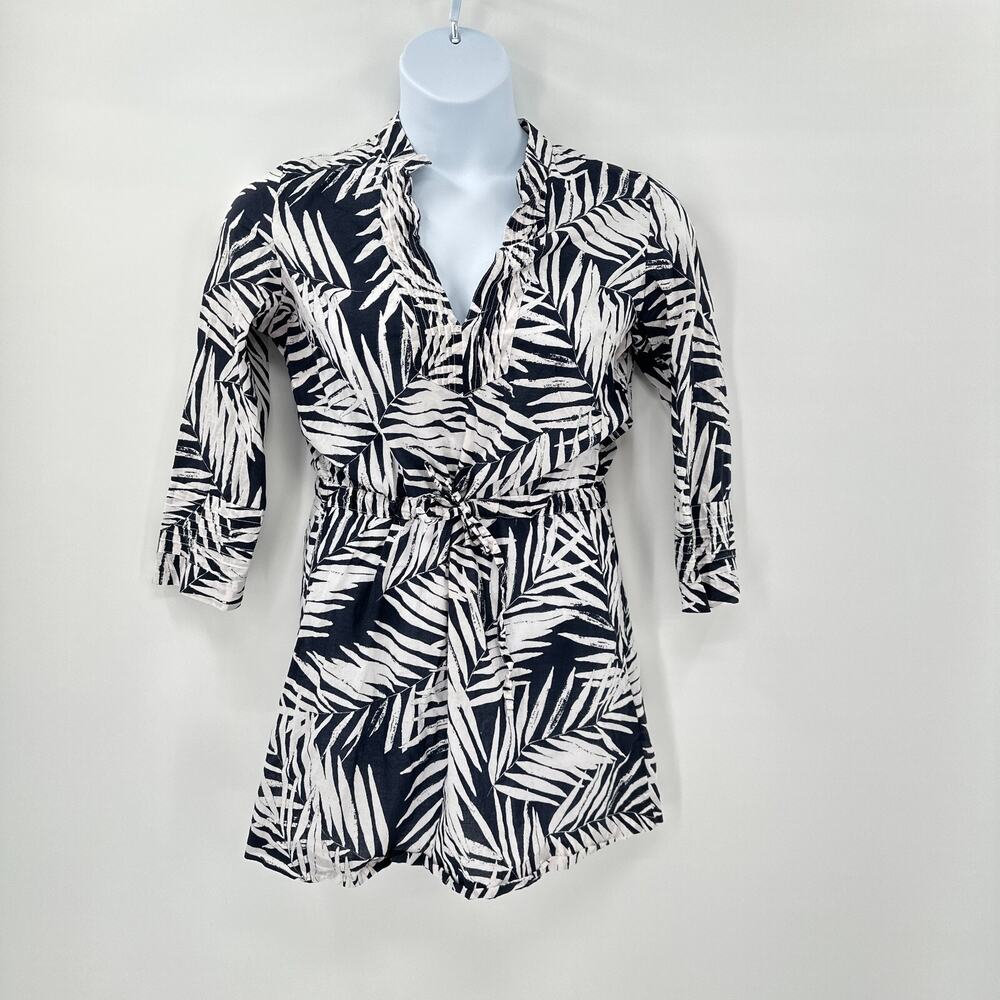 Banana Republic Hawaiian‎ Dress Medium Cover Up Navy Blue Resort Vacation Cruise